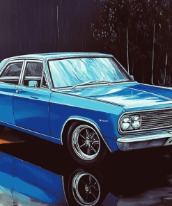 Blue Chrysler Valiant Car Diamond Painting