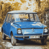 Blue Citroen Ami 8 Diamond Painting