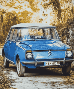 Blue Citroen Ami 8 Diamond Painting