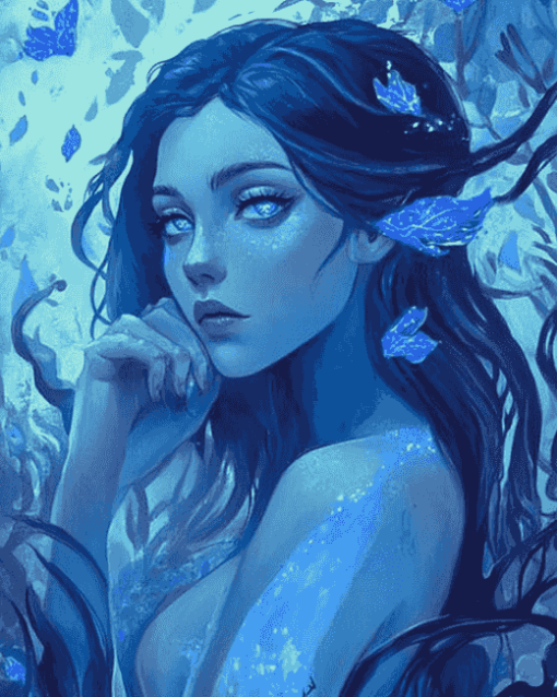 Blue Fantasy Girl Diamond Painting