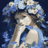 Blue Floral Fantasy Diamond Painting