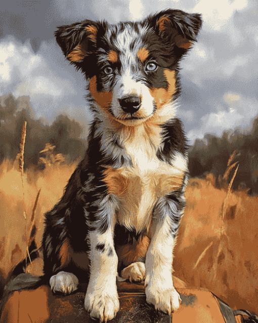 Blue Healer Puppy Diamond Painting