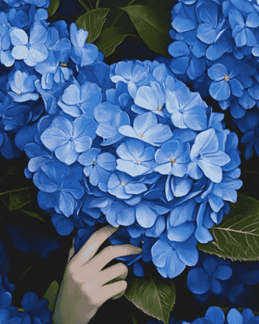 Blue Hydrangea Blossoms Diamond Painting