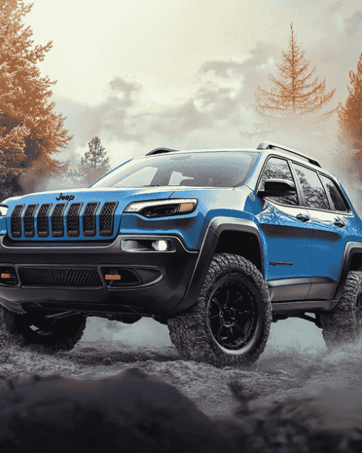 Blue Jeep Cherokee Adventure Diamond Painting