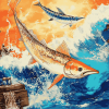 Blue Marlin Fish Diamond Painting