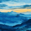 Blue Mountain Sunset Diamond Painting