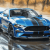 Blue Mustang Car Enthusiast Diamond Painting