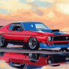 Blue Mustang Fox Body Diamond Painting