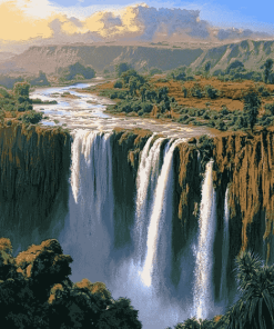 Blue Nile Waterfall Scenery Diamond Painting