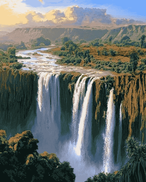 Blue Nile Waterfall Scenery Diamond Painting