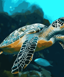 Blue Ocean Turtle Diamond Painting