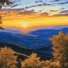 Blue Ridge Mountains Sunset Diamond Painting