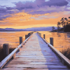 Boardwalk Sunset Over Tasmania Diamond Painting