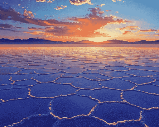 Bolivia Uyuni Salt Sunset Diamond Painting