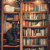 Bookshelf Cat Diamond Painting