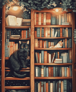 Bookshelf Cat Diamond Painting