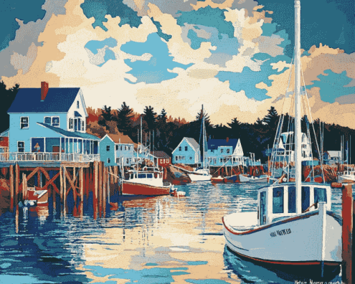 Boothbay Harbor Scenic Diamond Painting