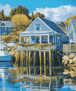 Boothbay Harbor Scenic View Diamond Painting