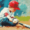 Boys Playing Baseball Diamond Painting