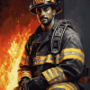 Brave Firefighter Man Diamond Painting