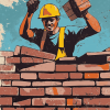 Brick Worker Pop Art Diamond Painting