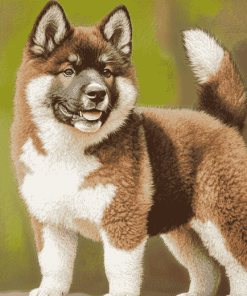 Brown Akita Puppy Diamond Painting