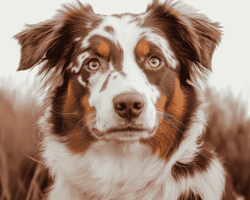 Brown Border Collie Puppy Diamond Painting