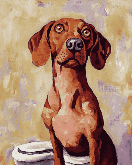 Brown Dog Cartoon Diamond Painting