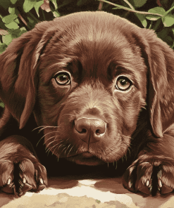 Brown Labrador Puppy Diamond Painting