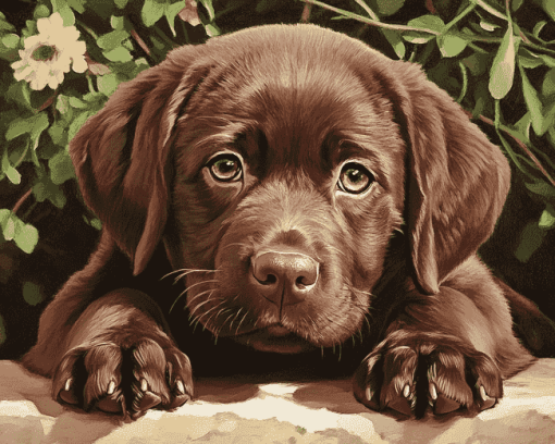 Brown Labrador Puppy Diamond Painting