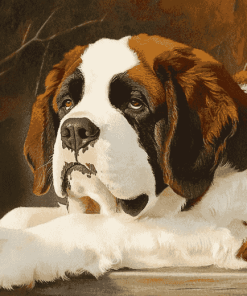 Brown St Bernard Puppy Diamond Painting