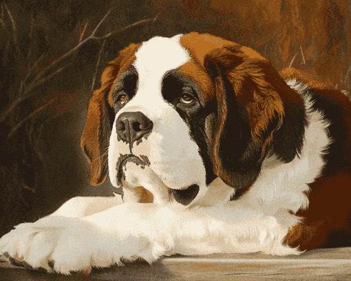 Brown St Bernard Puppy Diamond Painting