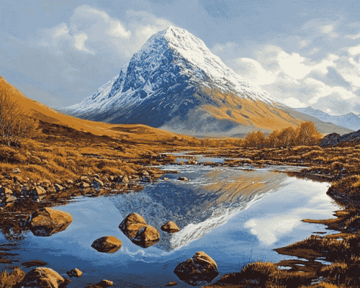 Buachaille Etive Mor Scenic Mountain Diamond Painting