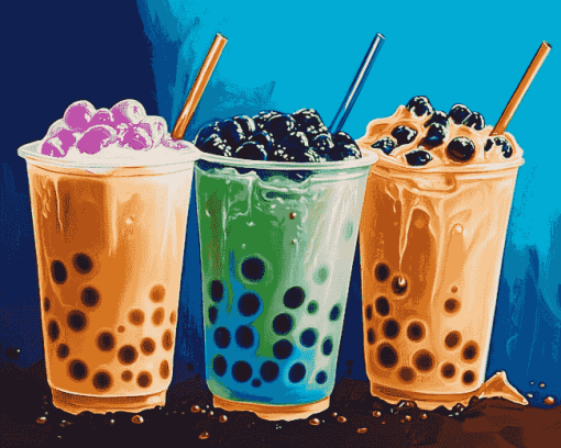 Bubble Tea Inspired Diamond Painting