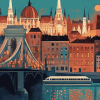 Budapest Iconic Bridge Diamond Painting