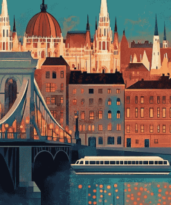 Budapest Iconic Bridge Diamond Painting