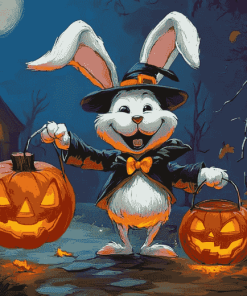 Bunny Cartoon Halloween Diamond Painting