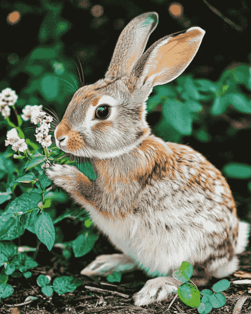 Bunny in Green Landscape Diamond Painting