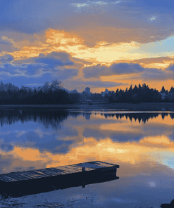 Burnaby Lake Sunrise Landscape Diamond Painting