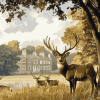 Bushy Park Deer Landscape Diamond Painting