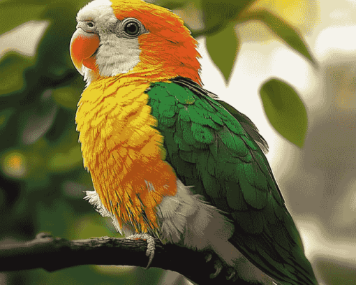 Caique Parrot Colorful Diamond Painting