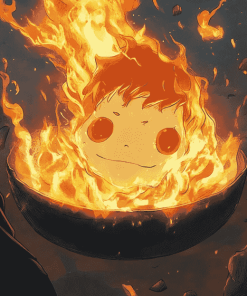 Calcifer Anime Adventures Diamond Painting