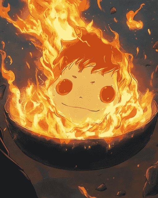 Calcifer Anime Adventures Diamond Painting