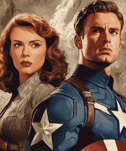 Captain America and Peggy Carter Diamond Painting