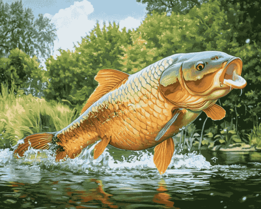 Carp Fishing Serenity Diamond Painting