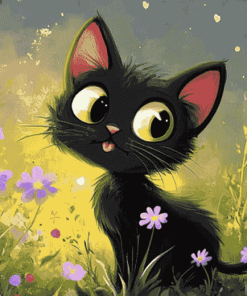 Cartoon Black Cats Diamond Painting