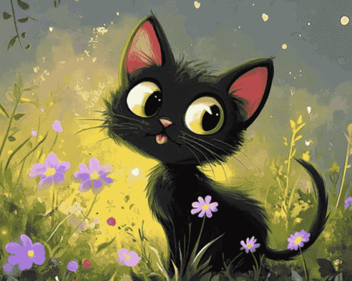 Cartoon Black Cats Diamond Painting