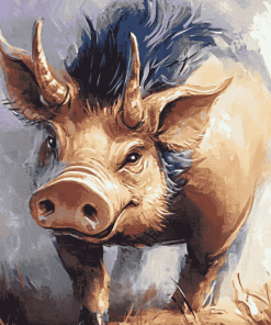 Cartoon Boar Pig Diamond Painting