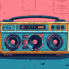 Cartoon Boom Box Diamond Painting