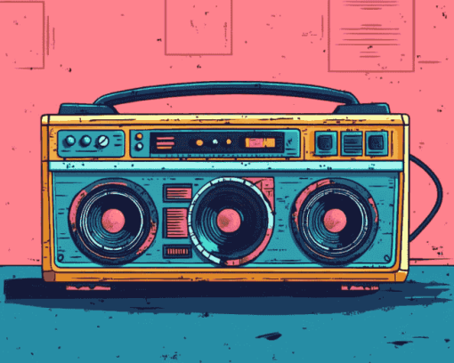 Cartoon Boom Box Diamond Painting